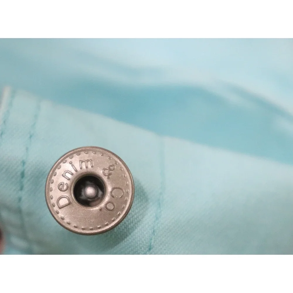 Denim & Co Light Aqua XL Twill Jean Jacket with Scalloped Bottom